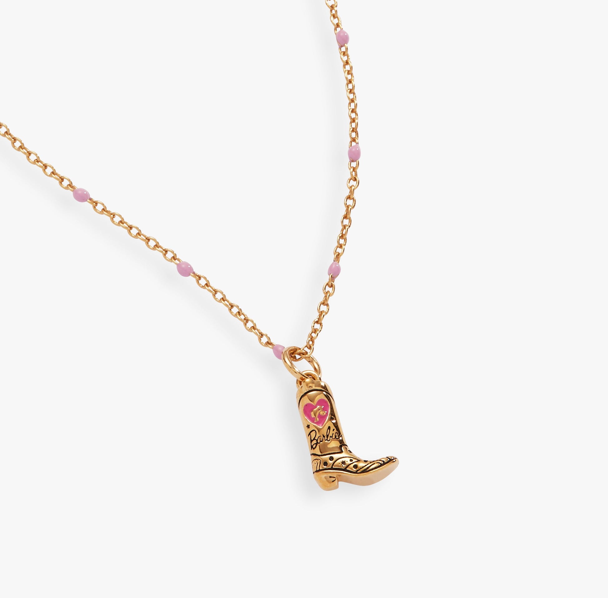 Barbie™ Cowboy Boot Pendant Necklace Gold