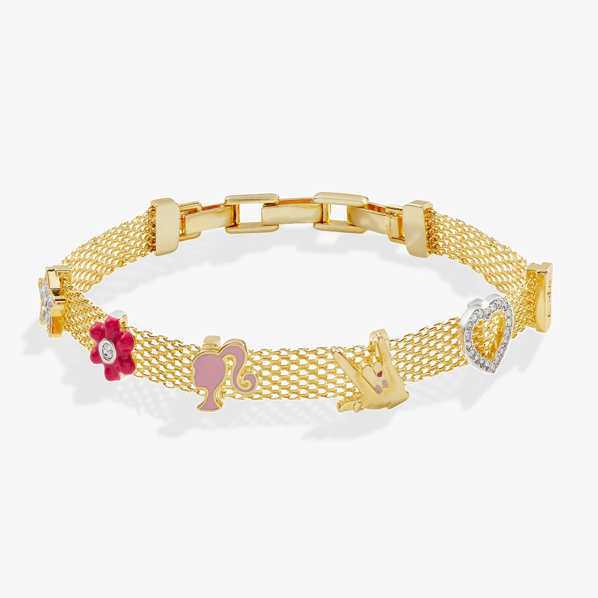 Barbie™ Multicharm Mesh Chain Bracelet Gold