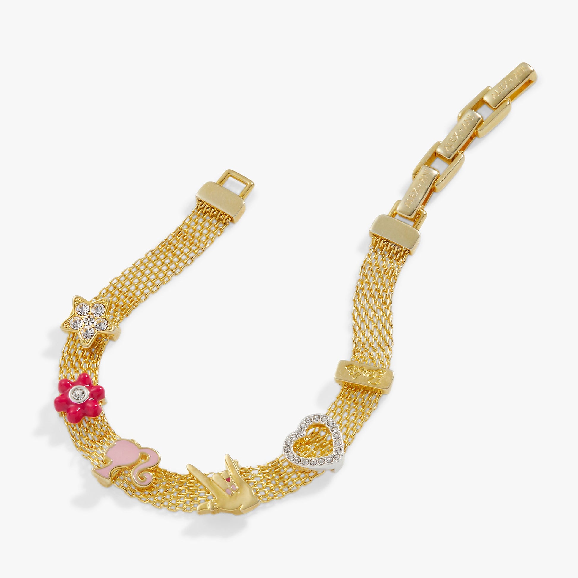 Barbie™ Multicharm Mesh Chain Bracelet Gold