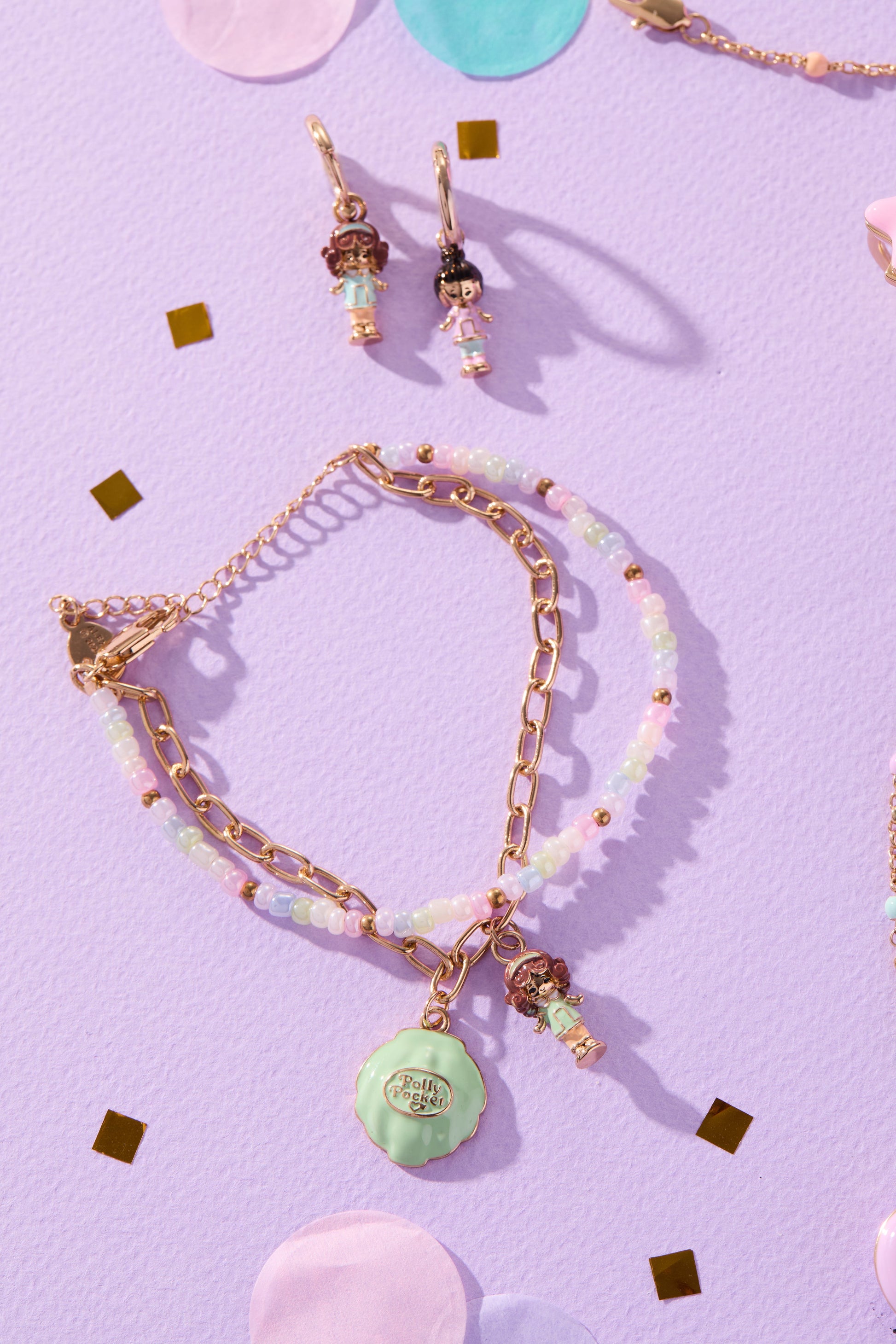 Polly Pocket™ 2 Row Charm Bracelet Gold