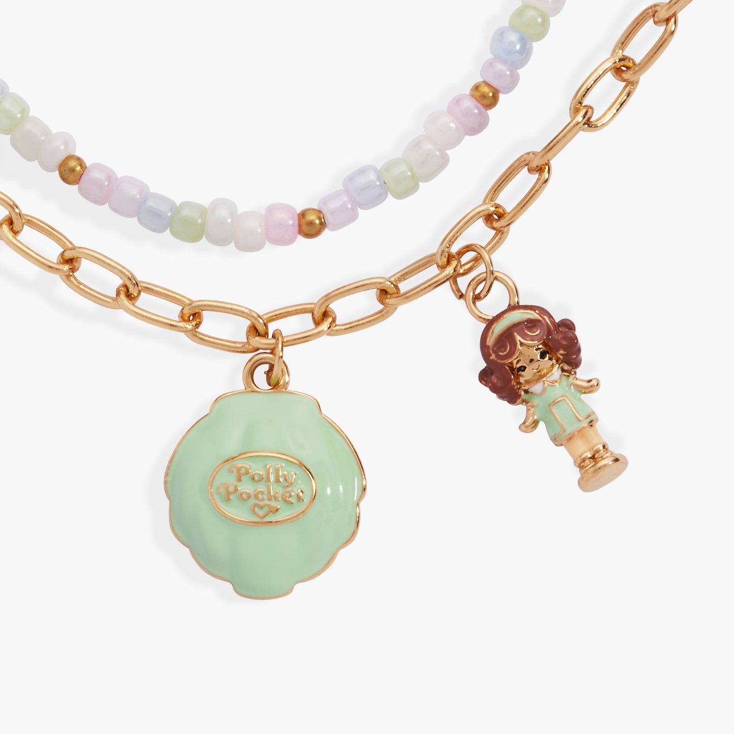 Polly Pocket™ 2 Row Charm Bracelet Gold