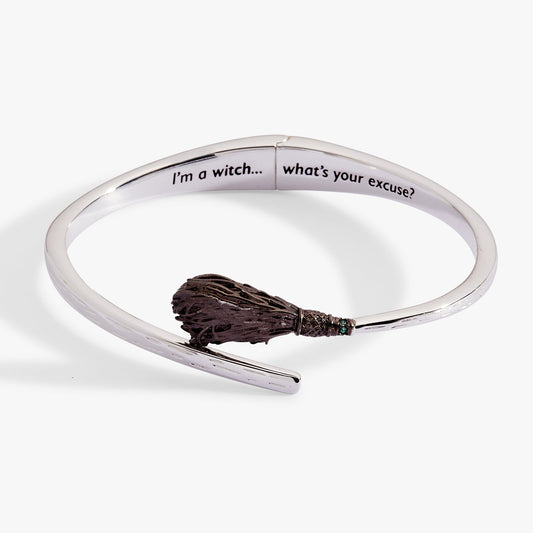 The Wizard of Oz™ Wicked Witch Broom Bypass Cuff Silver