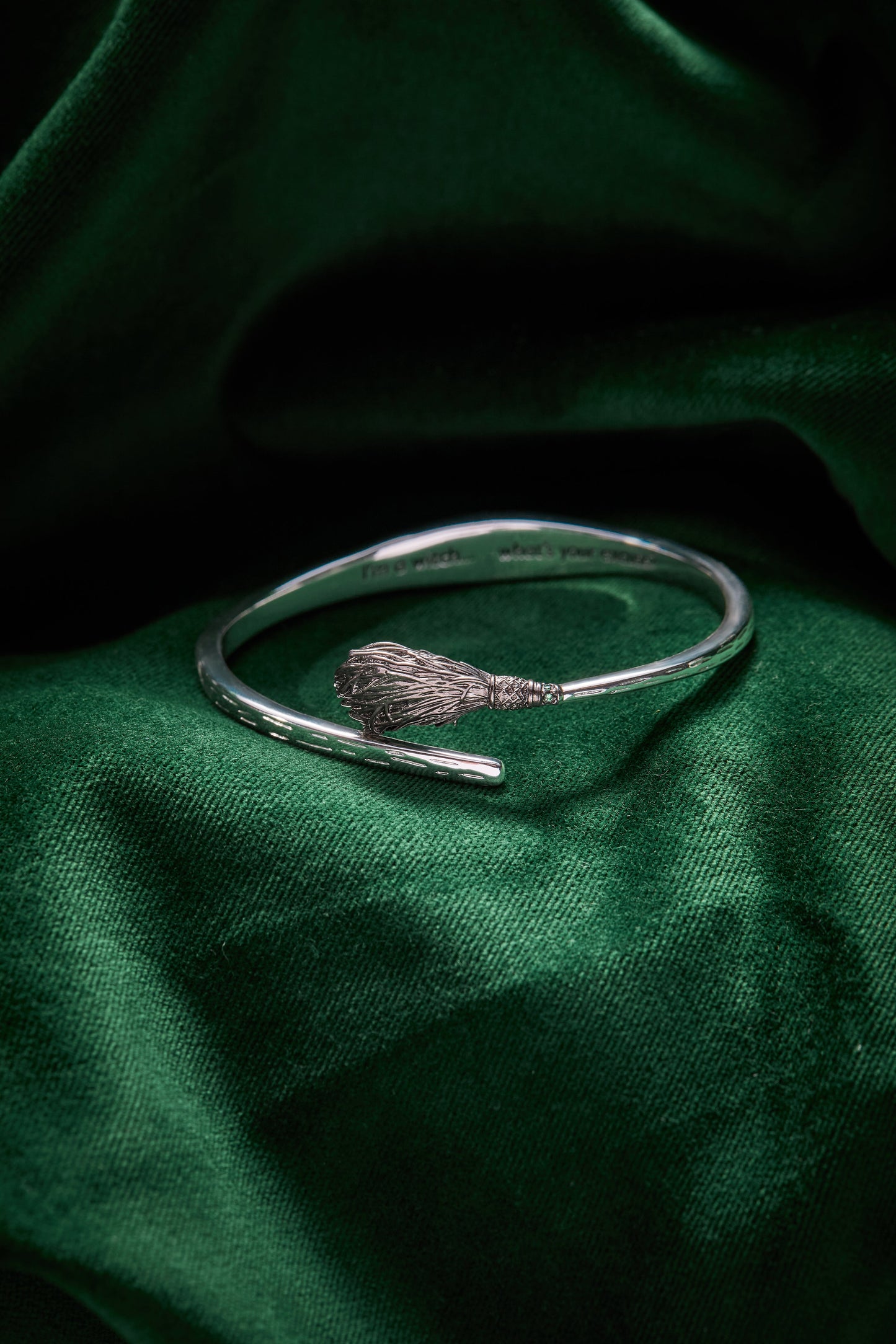 The Wizard of Oz™ Wicked Witch Broom Bypass Cuff Silver