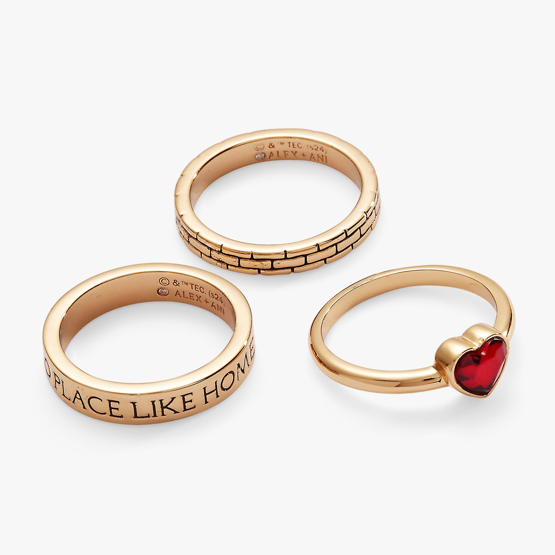 The Wizard of Oz™ No Place Like Home Ring Stack Gold