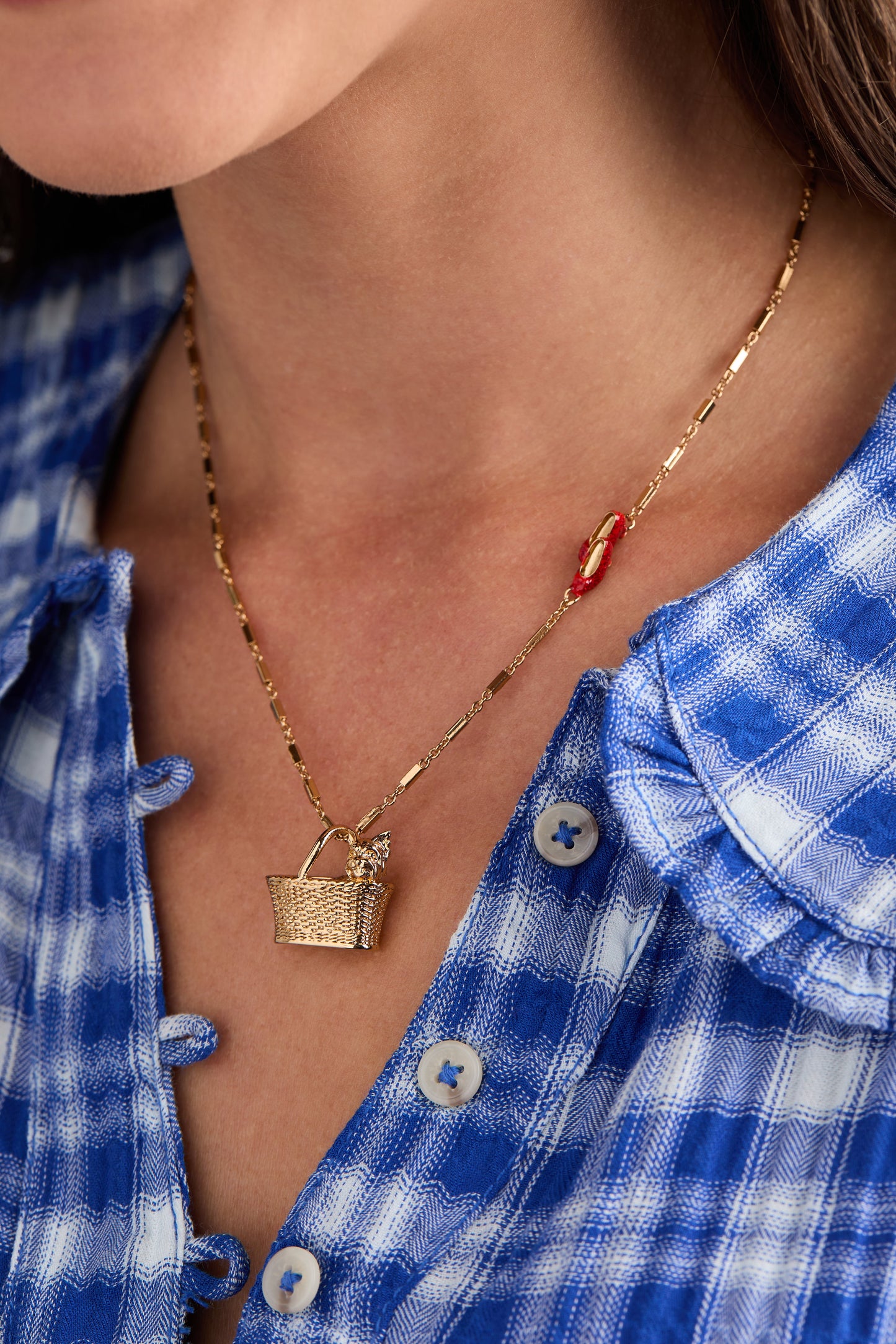 The Wizard of Oz™ Dorothy Toto Basket Pendant Gold