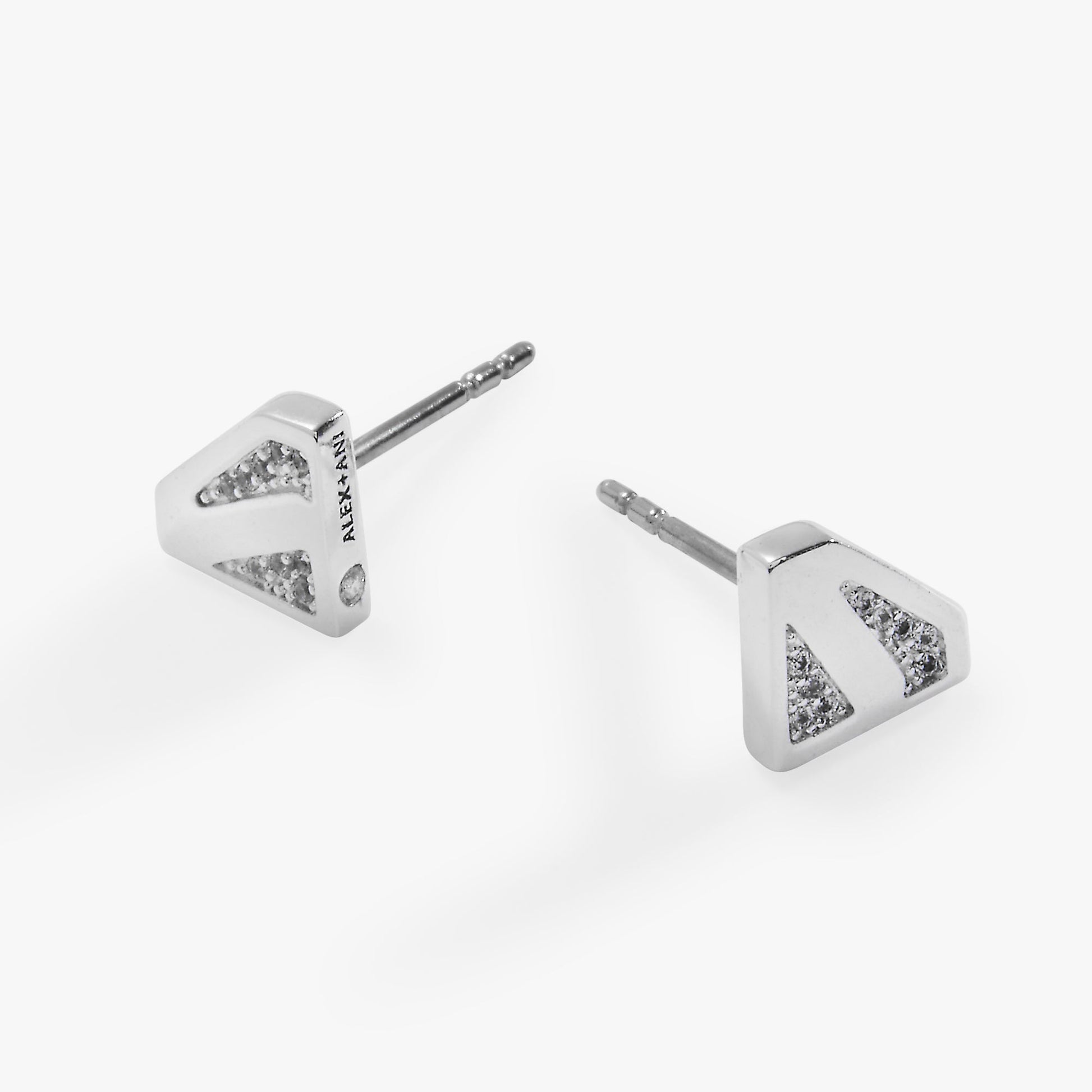 SUPERMAN™ Pave Logo Stud Silver