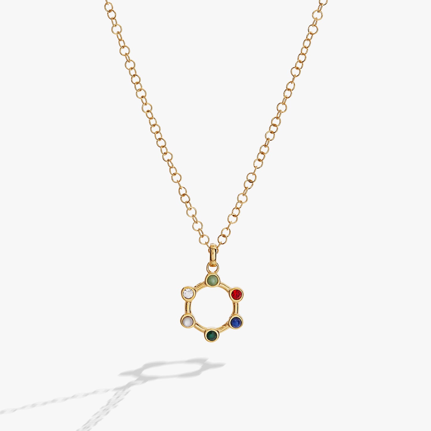 Friend Crystal Necklace Stainless Steel Gold