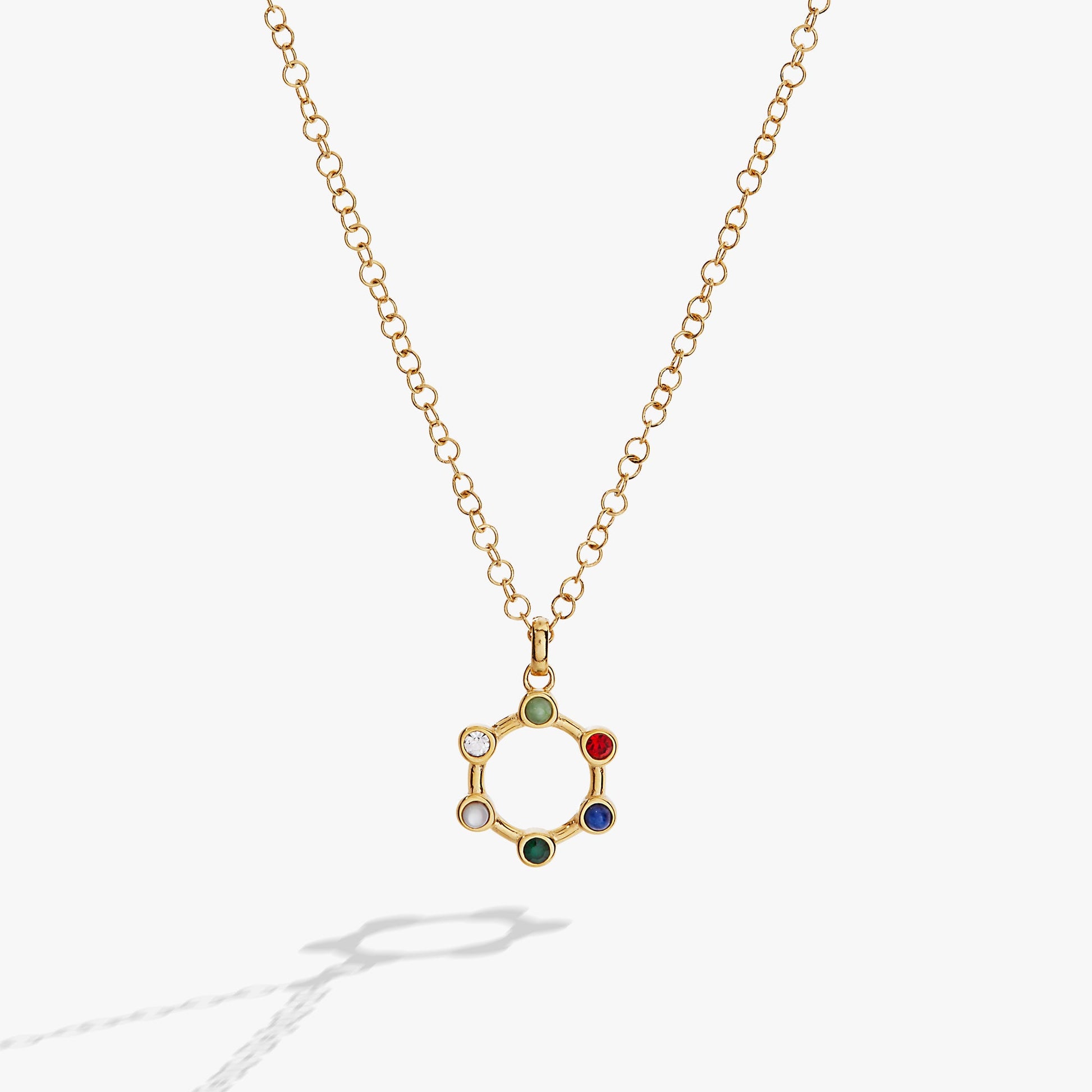 Friend Crystal Necklace Stainless Steel Gold