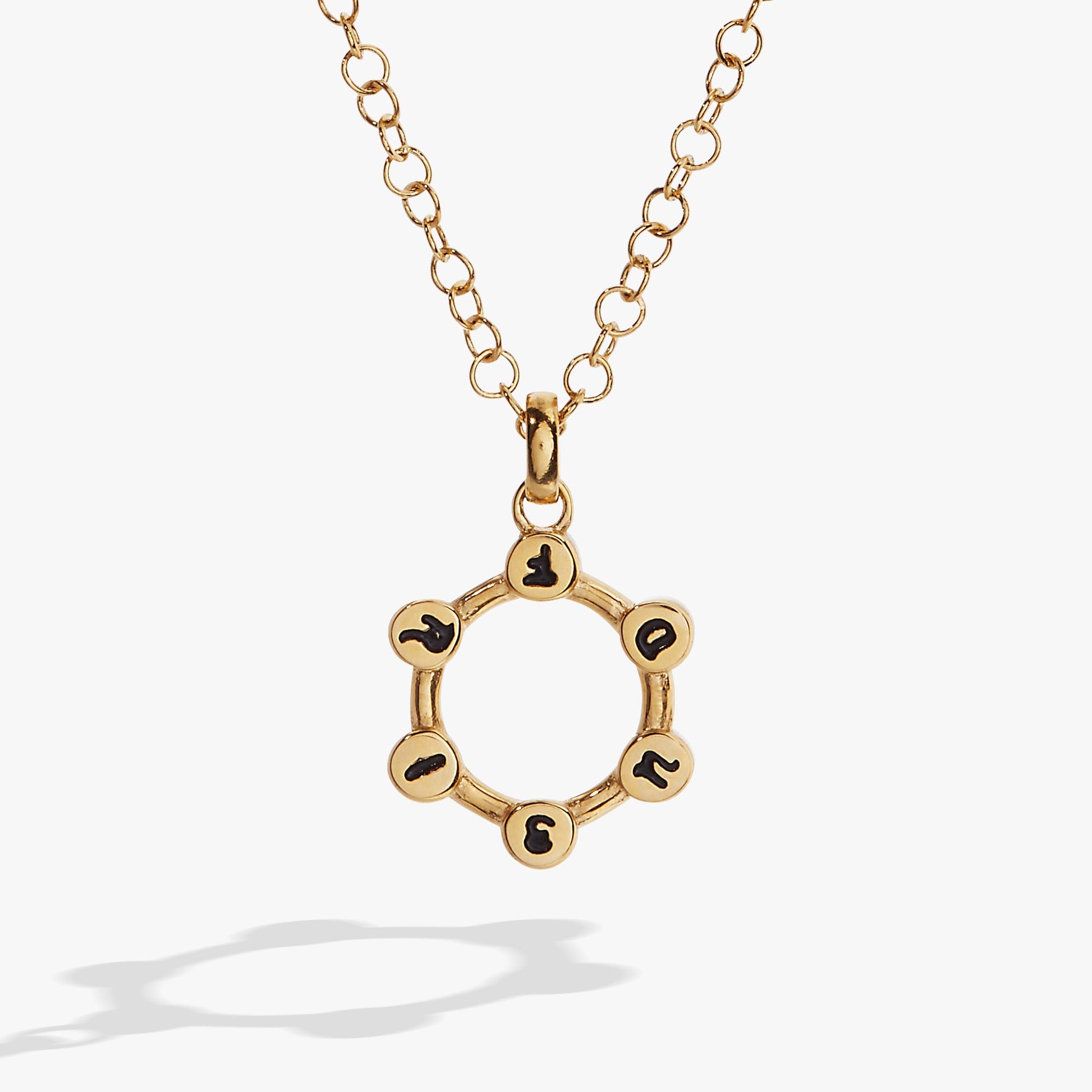 Friend Crystal Necklace Stainless Steel Gold