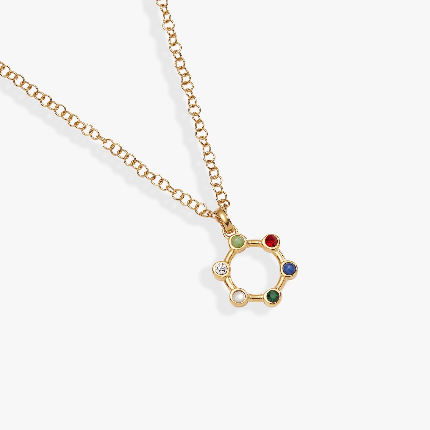Friend Crystal Necklace Stainless Steel Gold