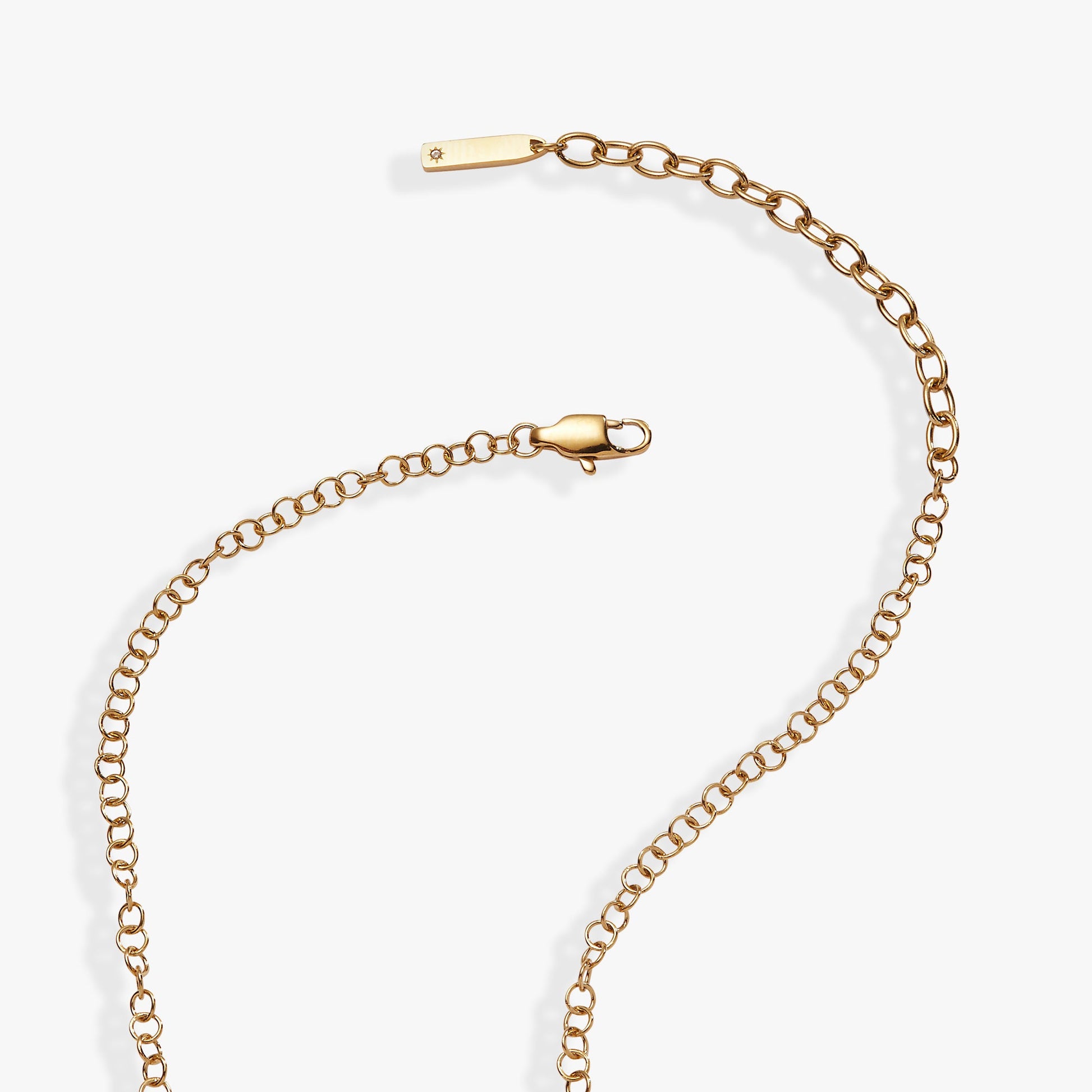 Friend Crystal Necklace Stainless Steel Gold