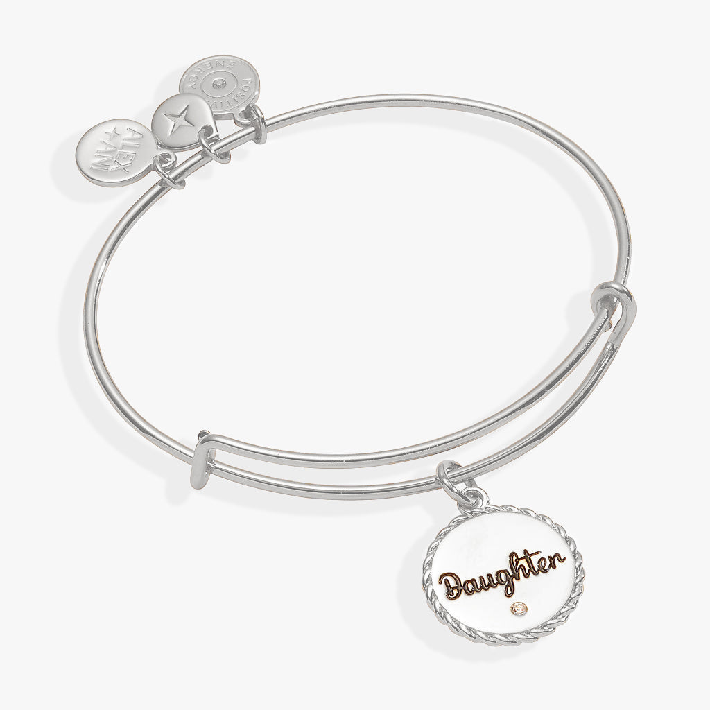 Daughter Charm Bangle Silver