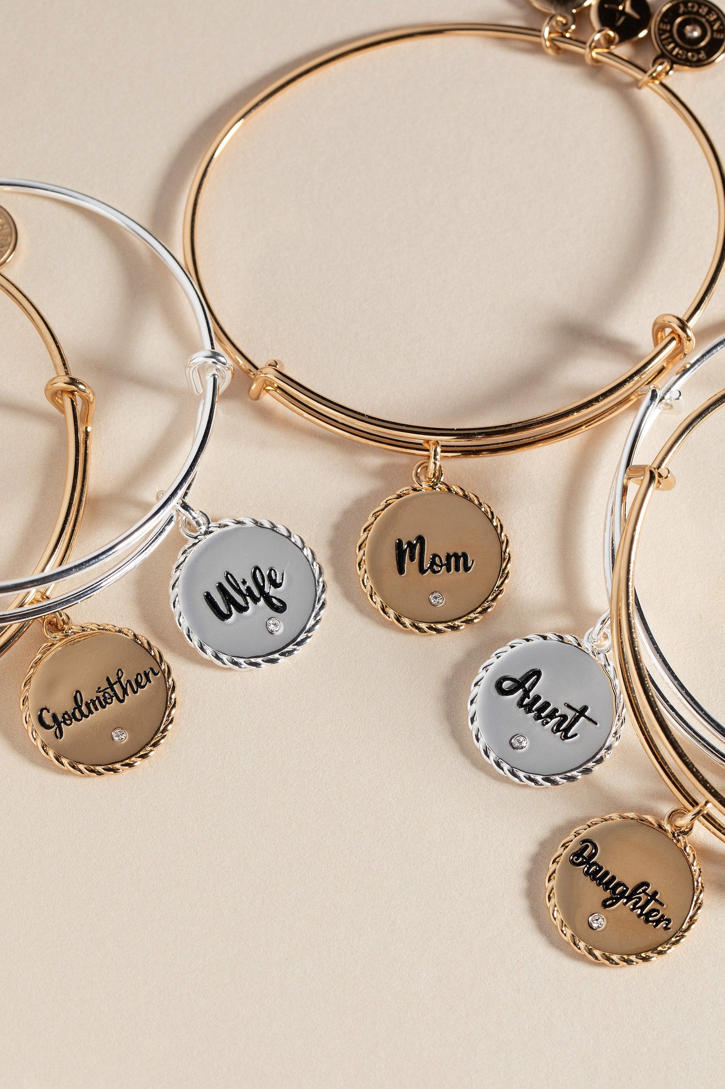 Daughter Charm Bangle Silver
