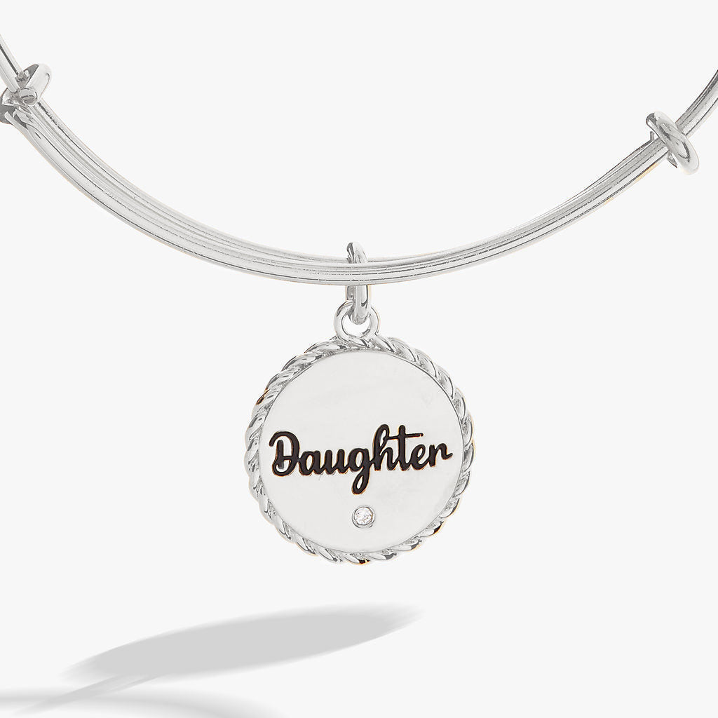 Daughter Charm Bangle Silver
