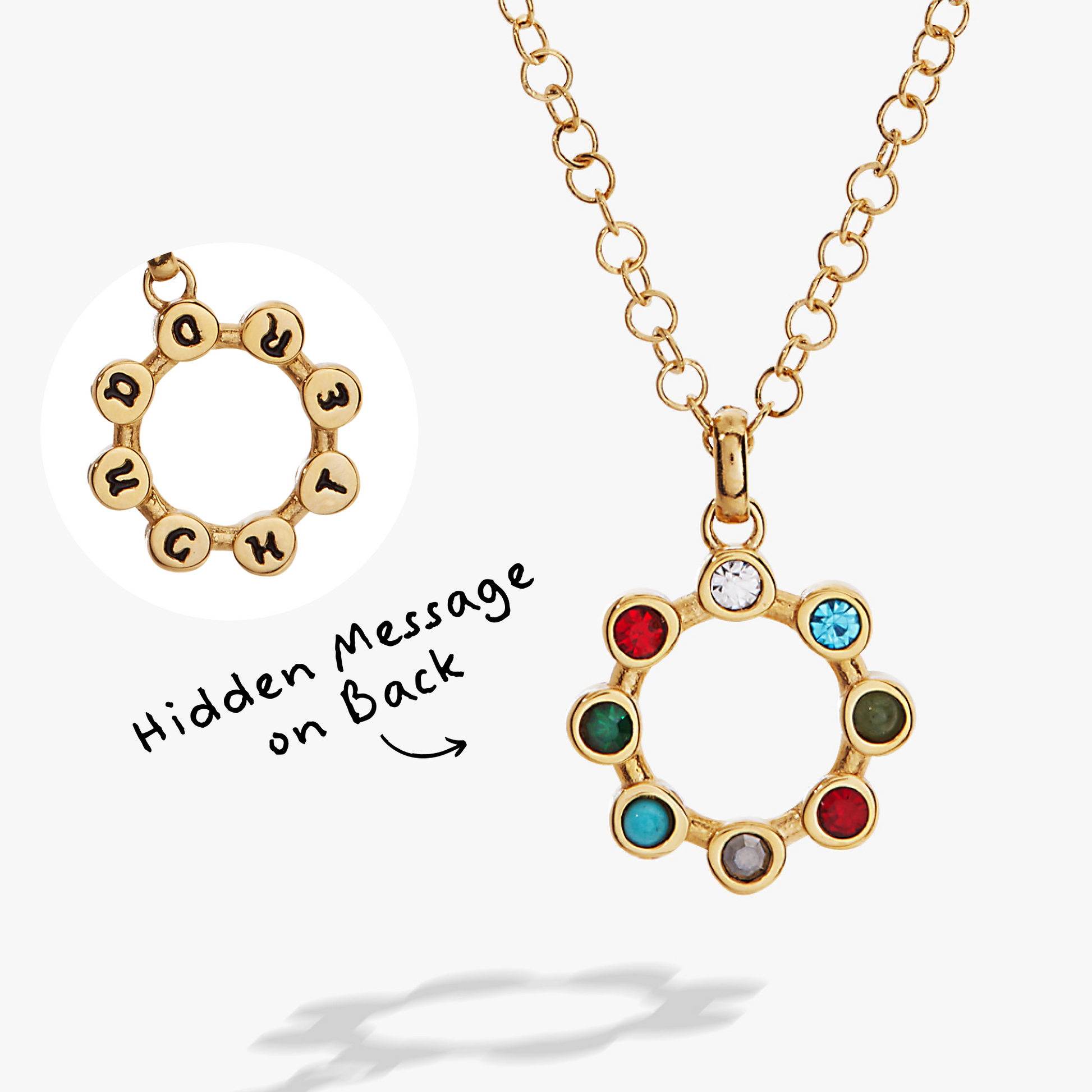 Daughter Crystal Necklace Stainless Steel Gold
