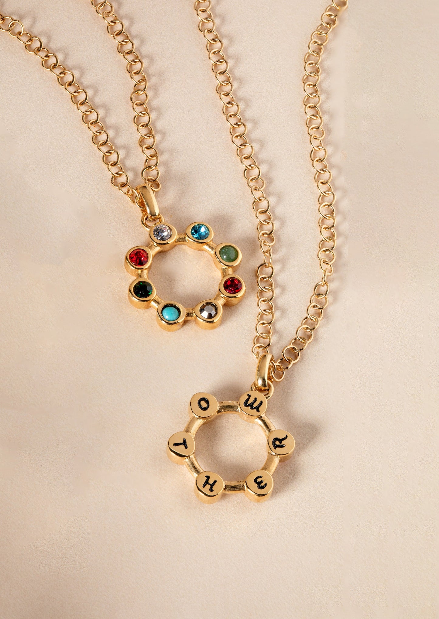 Daughter Crystal Necklace Stainless Steel Gold
