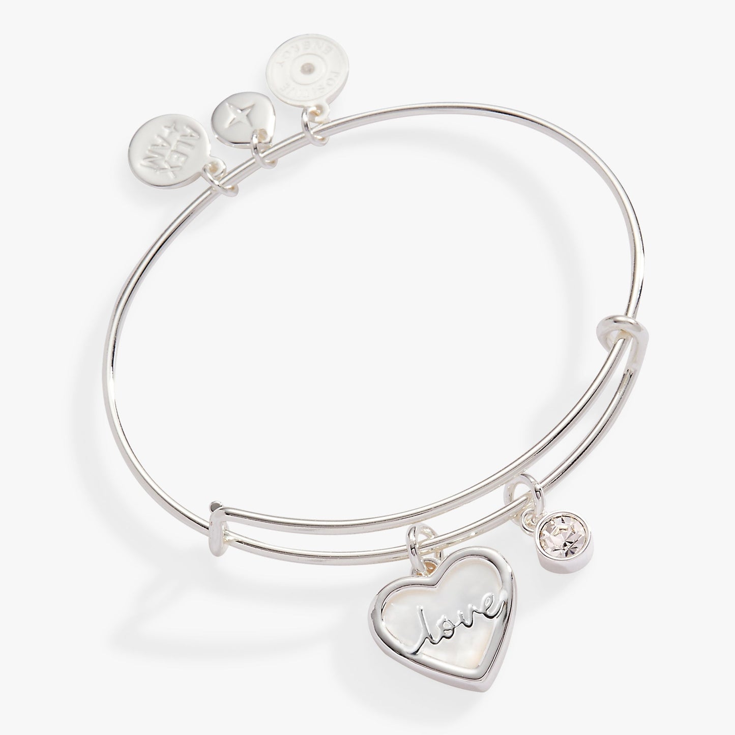 Love Mother of Pearl Bangle Silver