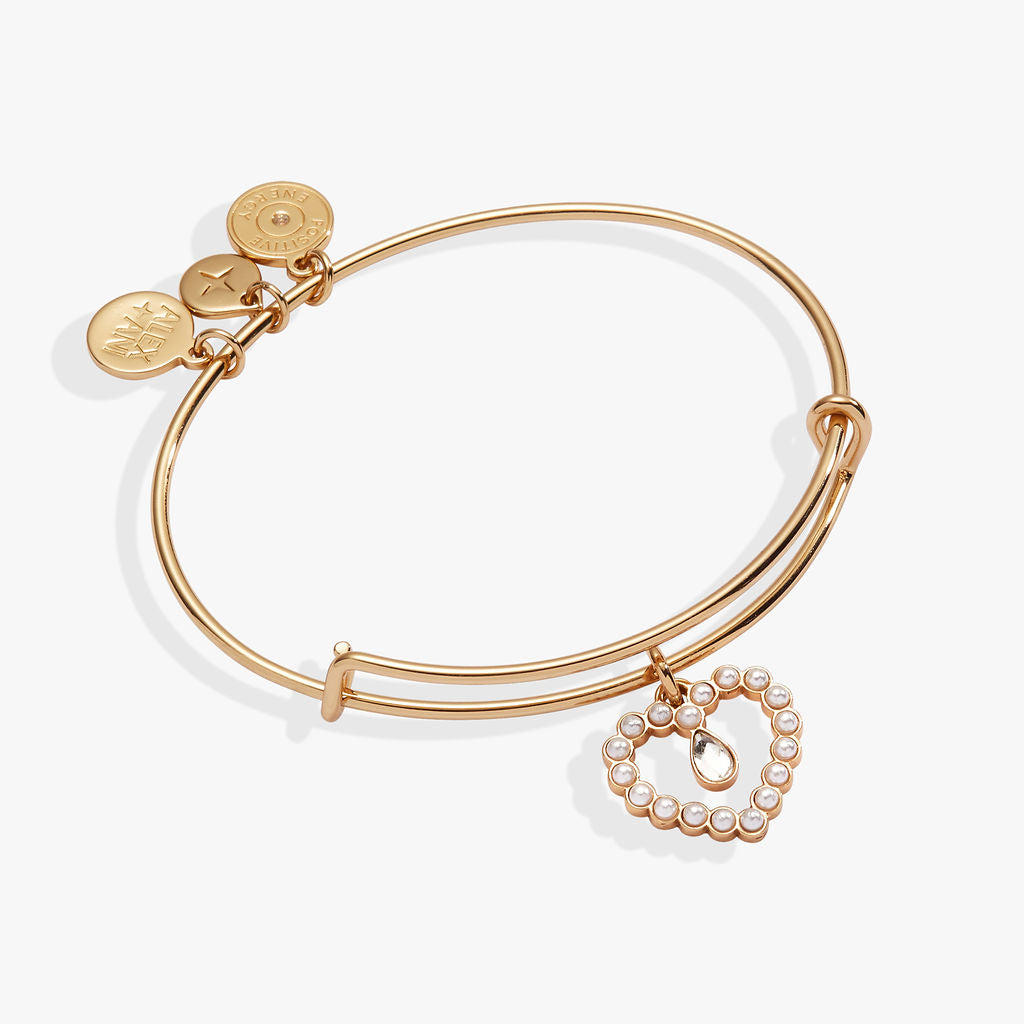 Pearl Heart Bangle Gold