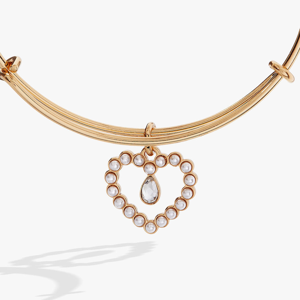 Pearl Heart Bangle Gold