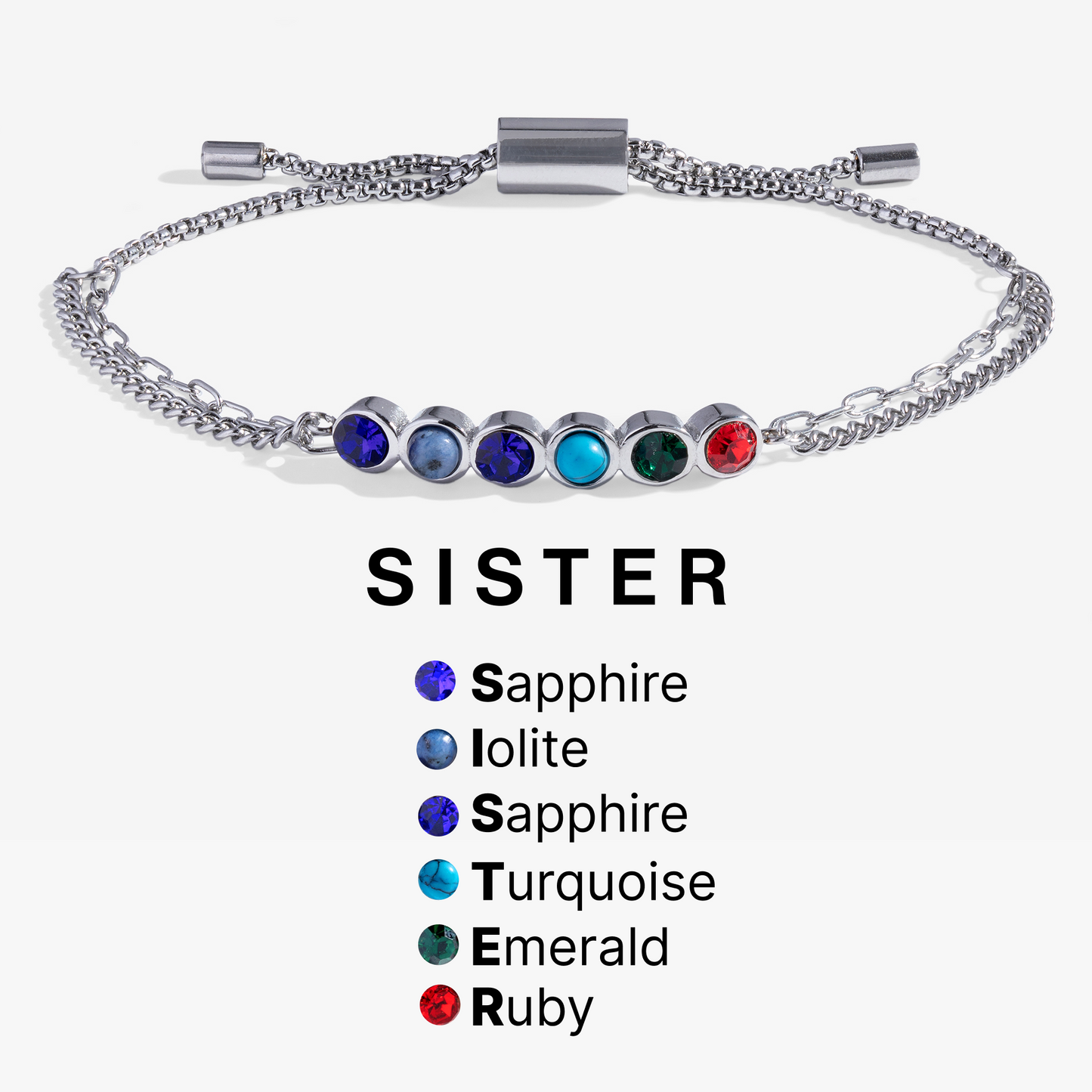 Sister Acrostic Bolo Stainless Steel Silver