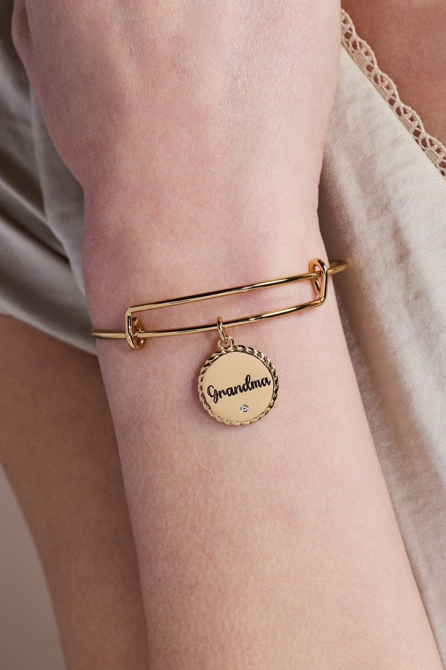 Grandma Charm Bangle Gold