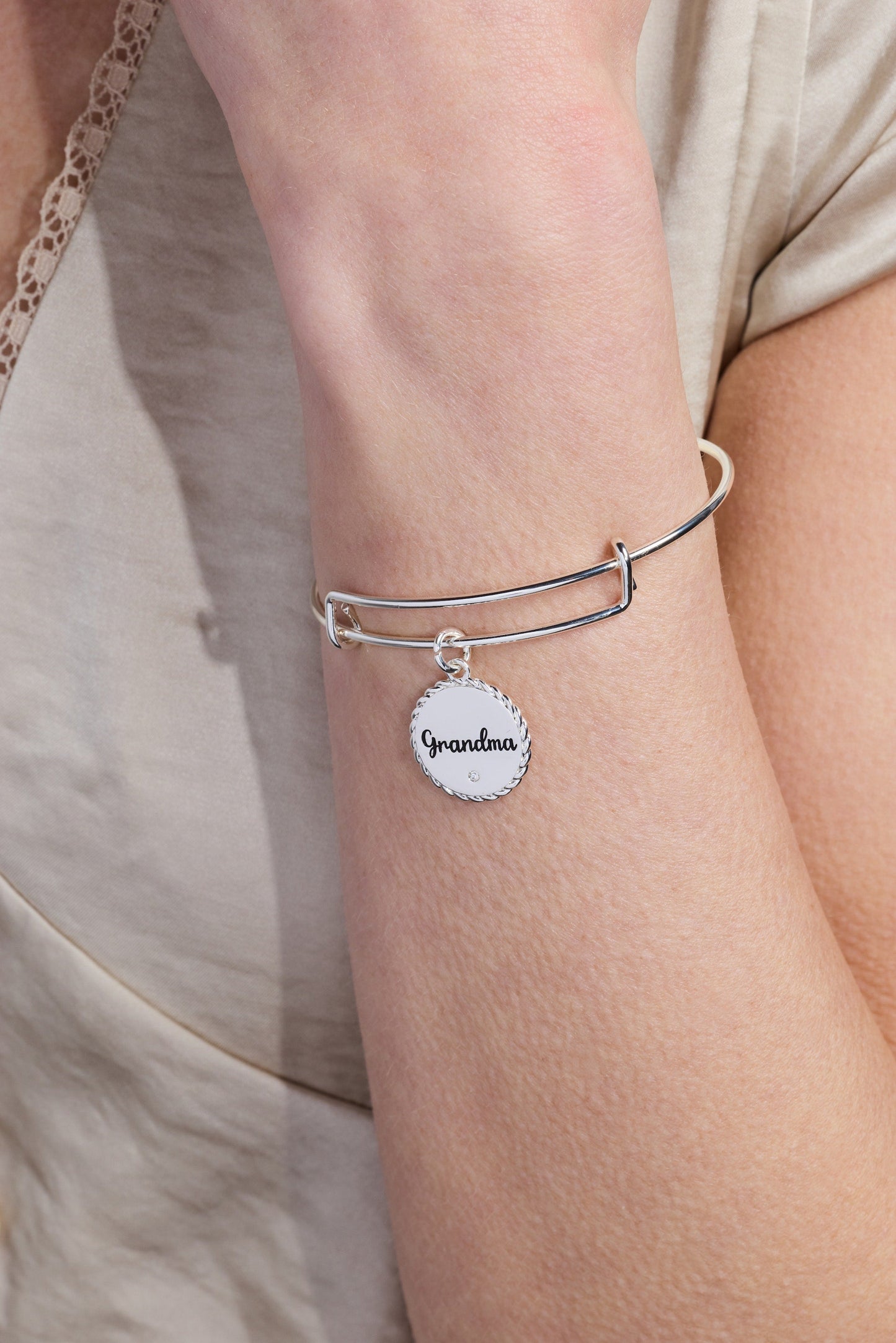Grandma Charm Bangle Gold