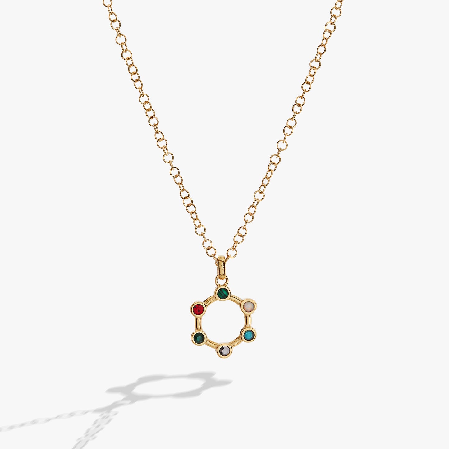 Mother Crystal Necklace Stainless Steel Gold