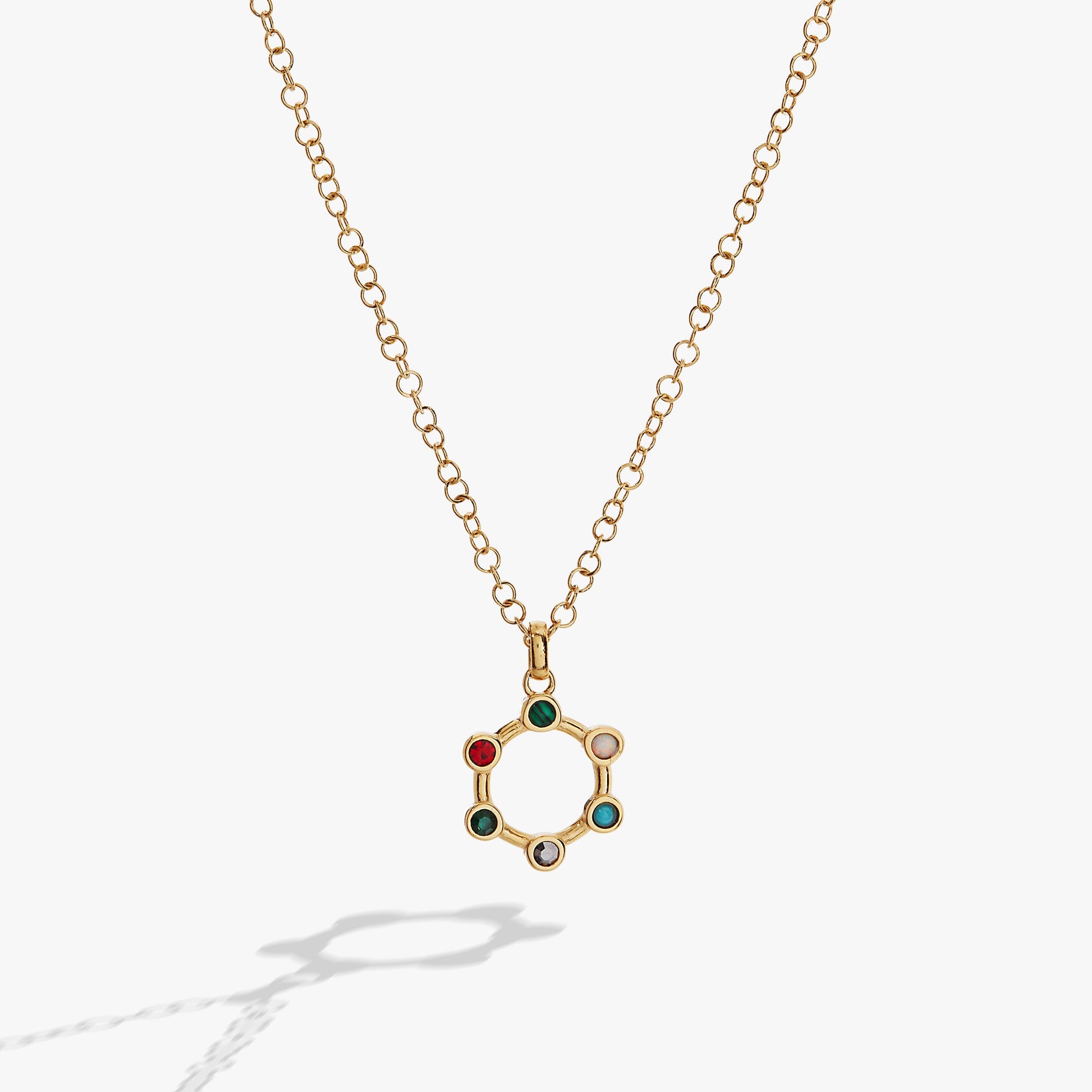 Mother Crystal Necklace Stainless Steel Gold