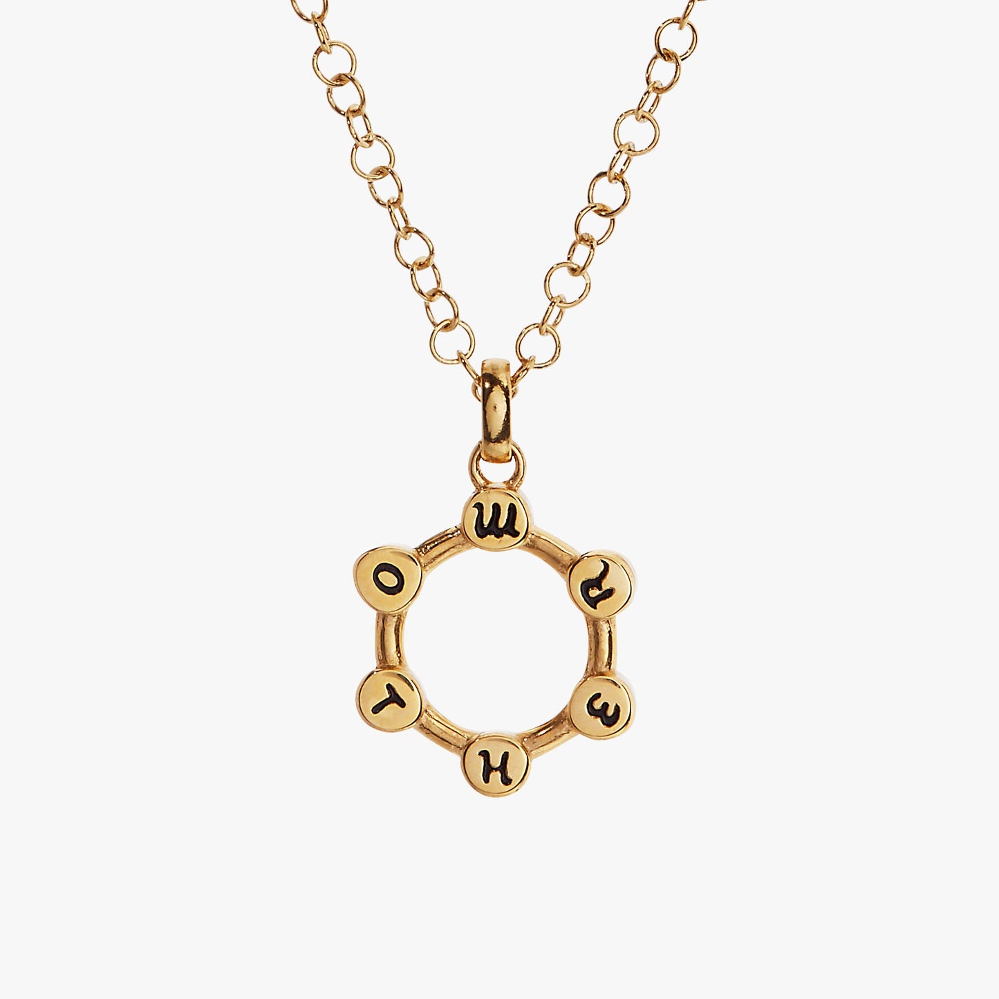 Mother Crystal Necklace Stainless Steel Gold