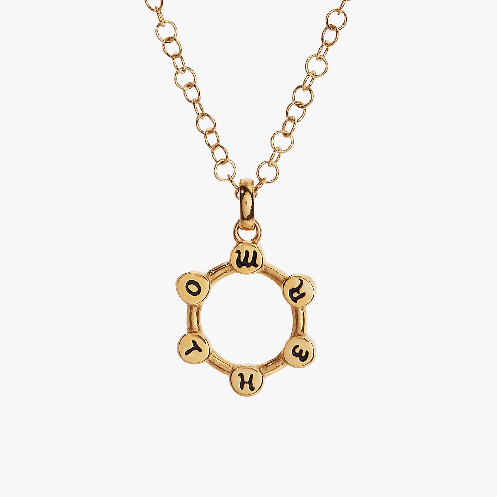 Mother Crystal Necklace Stainless Steel Gold