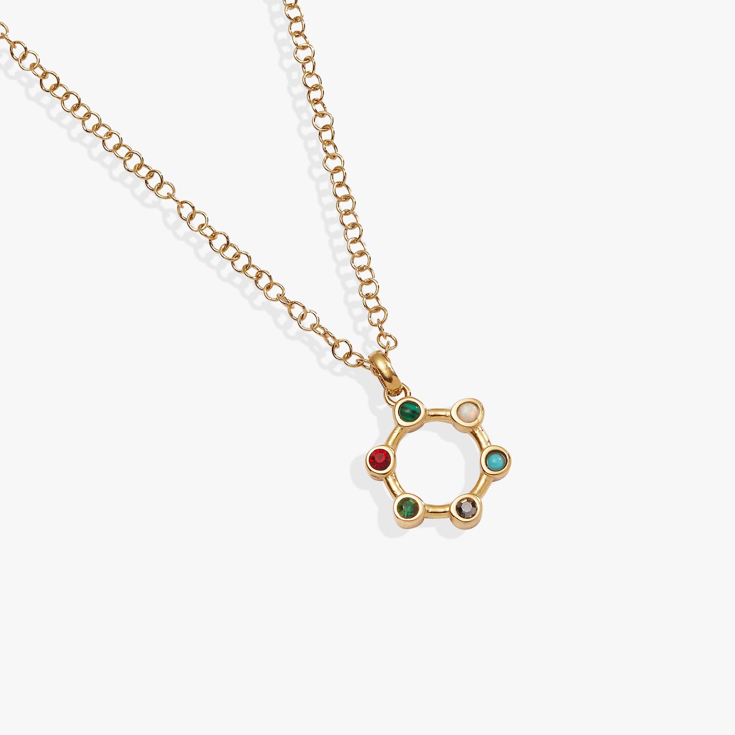 Mother Crystal Necklace Stainless Steel Gold