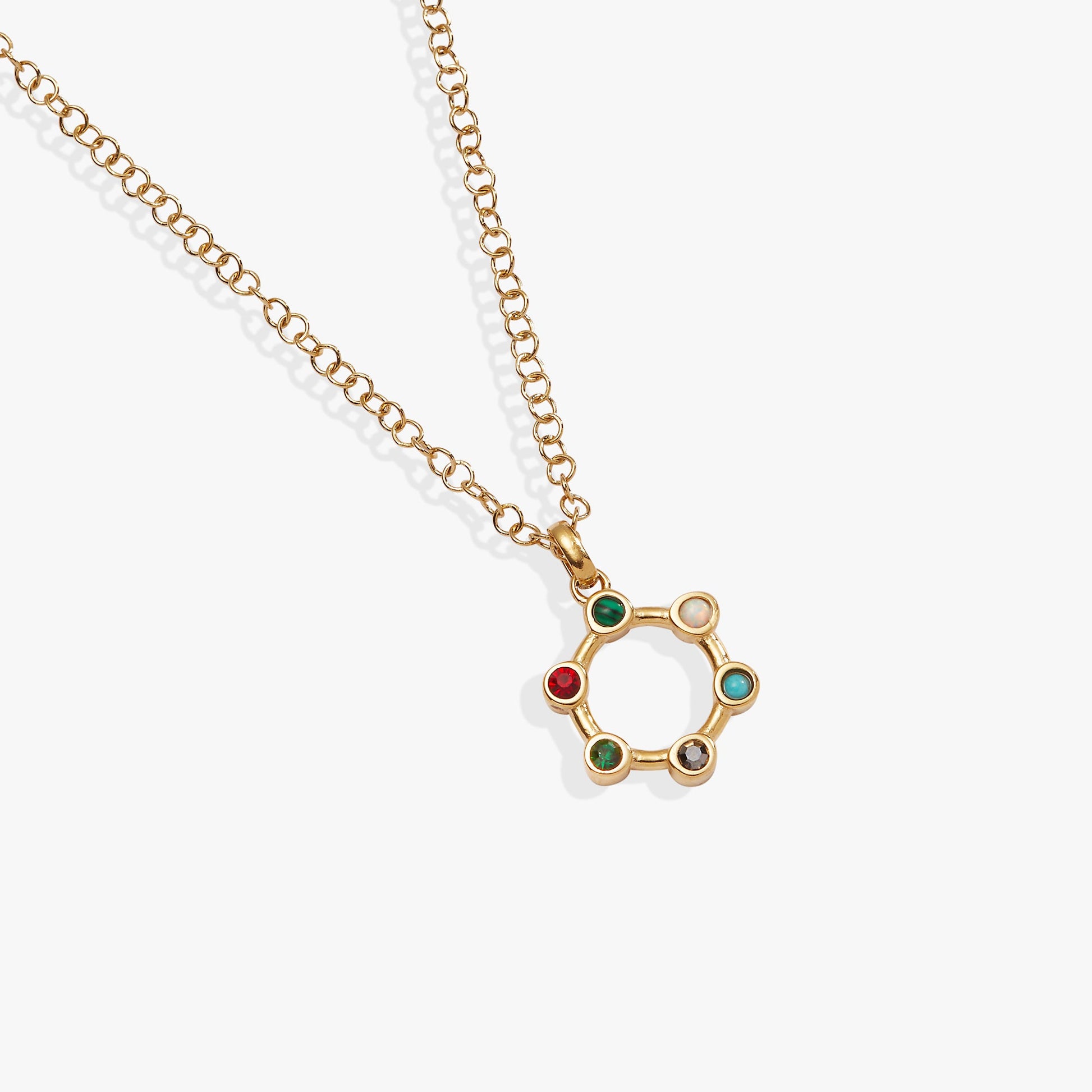 Mother Crystal Necklace Stainless Steel Gold
