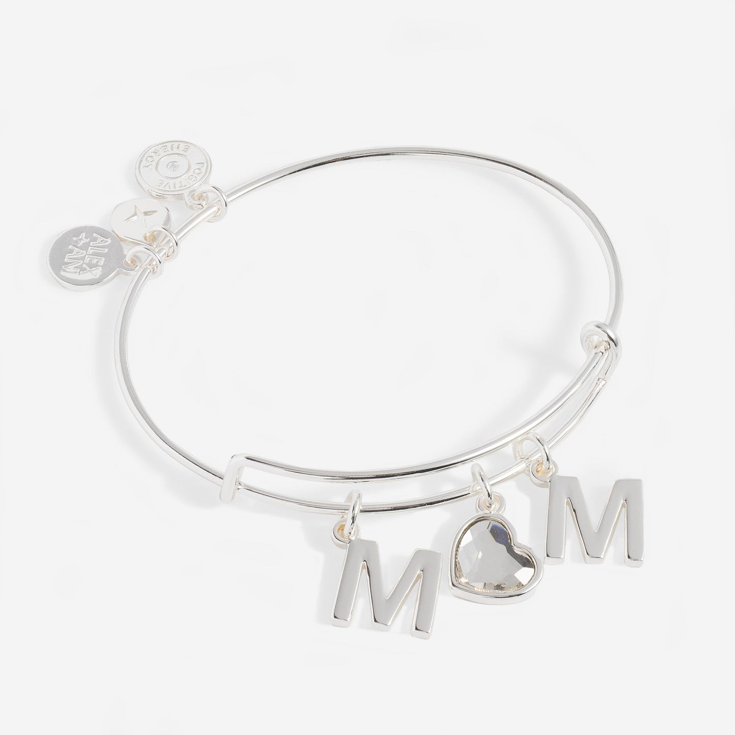 Crystal Mom Bangle Silver