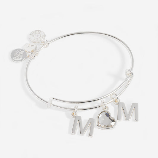 Crystal Mom Bangle Silver