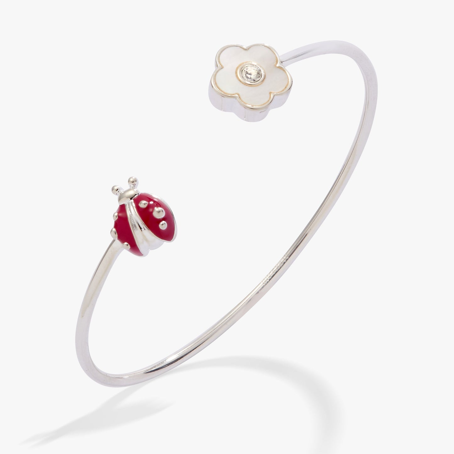 Ladybug and Daisy Flex Cuff Silver