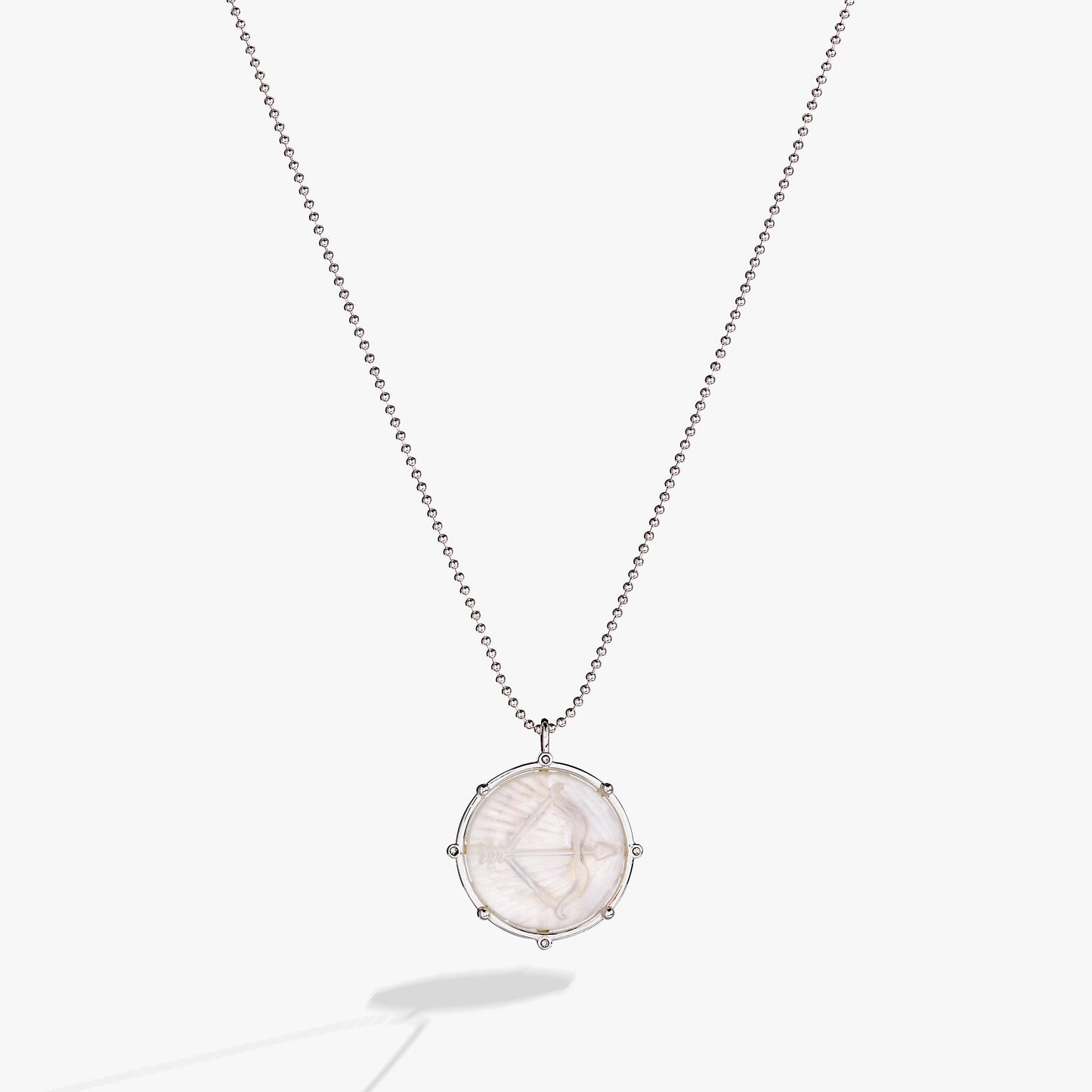 Sagittarius Zodiac Double-Sided Charm Necklace Silver