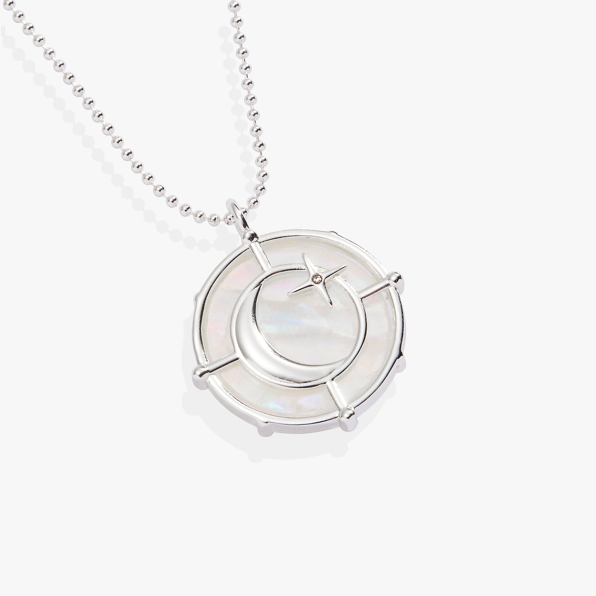 Sagittarius Zodiac Double-Sided Charm Necklace Silver