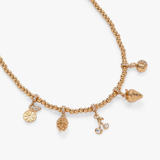 Fresh Orchard Charm Necklace Gold