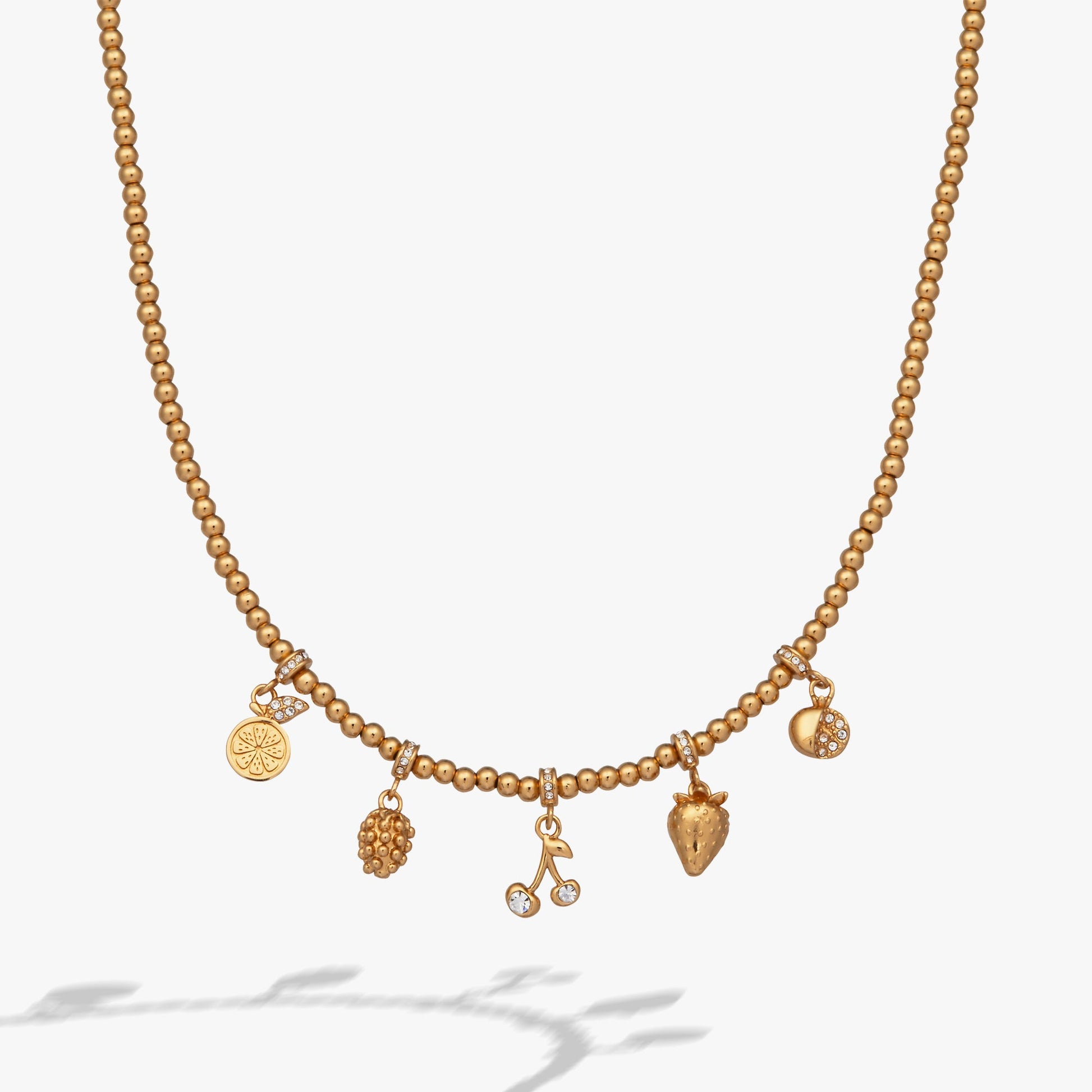 Fresh Orchard Charm Necklace Gold