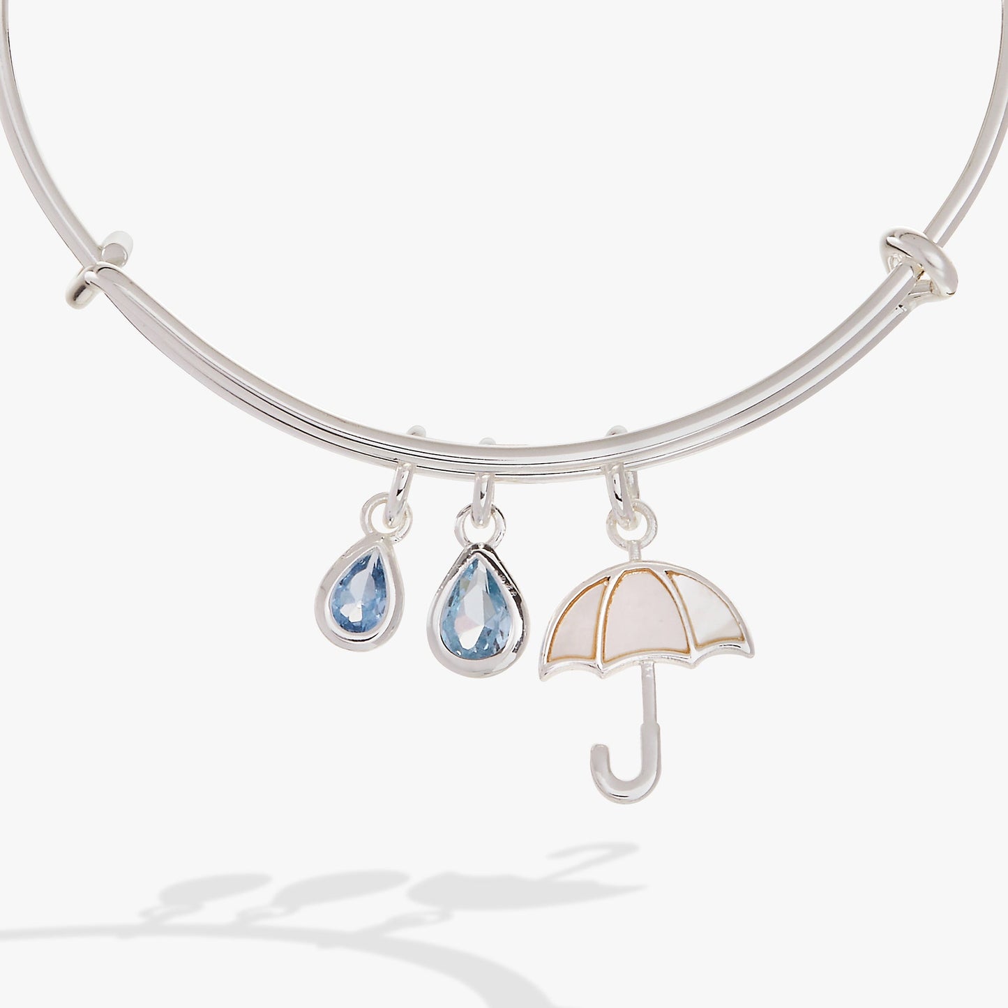 Mother of Pearl Umbrella Bangle Silver