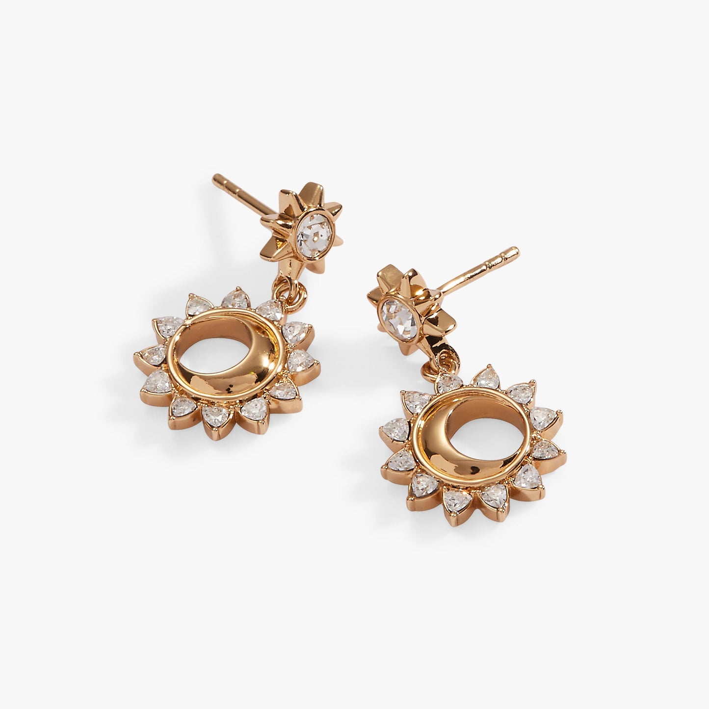 Crystal Celestial Drop Earrings Gold