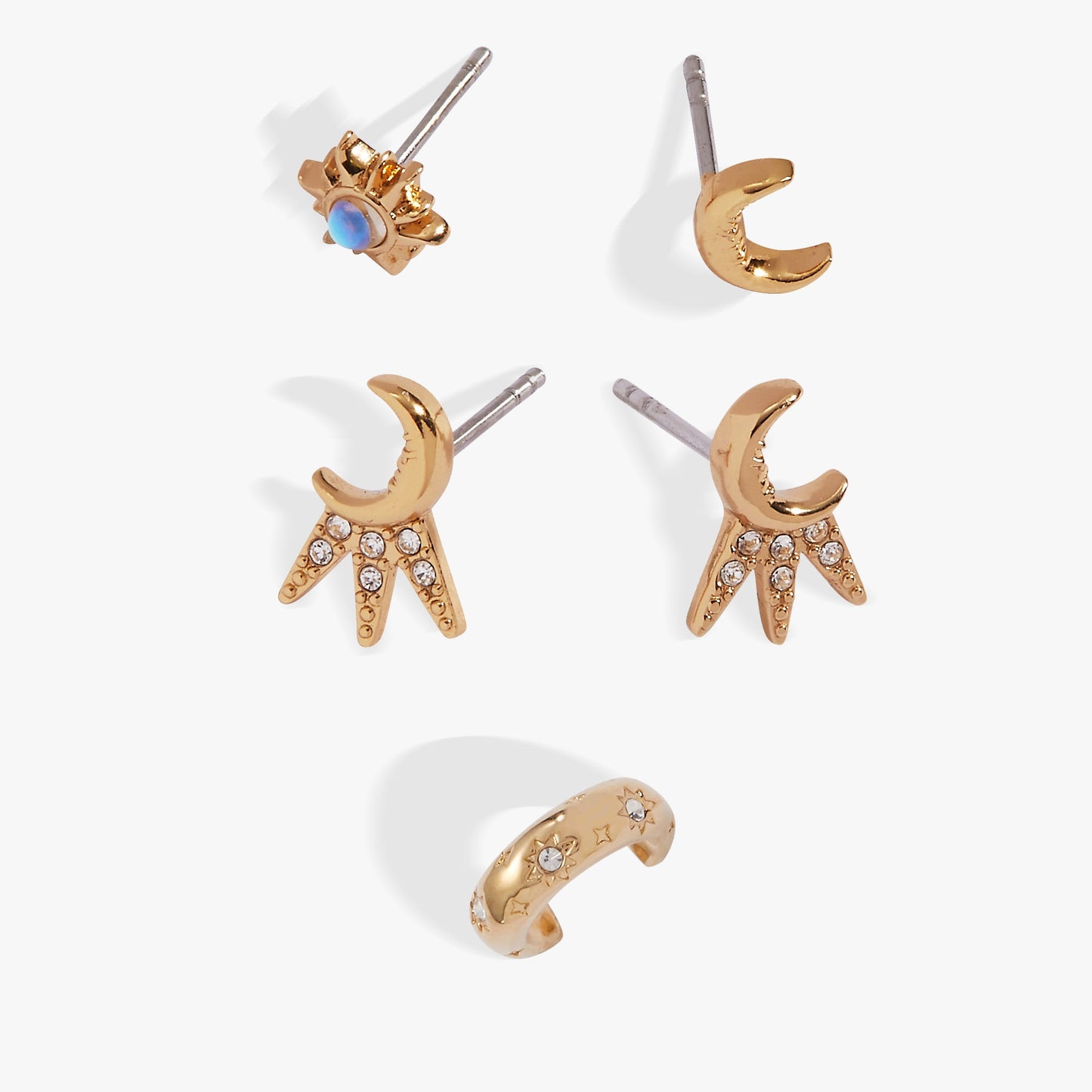 Sun & Moon Earring Set Gold