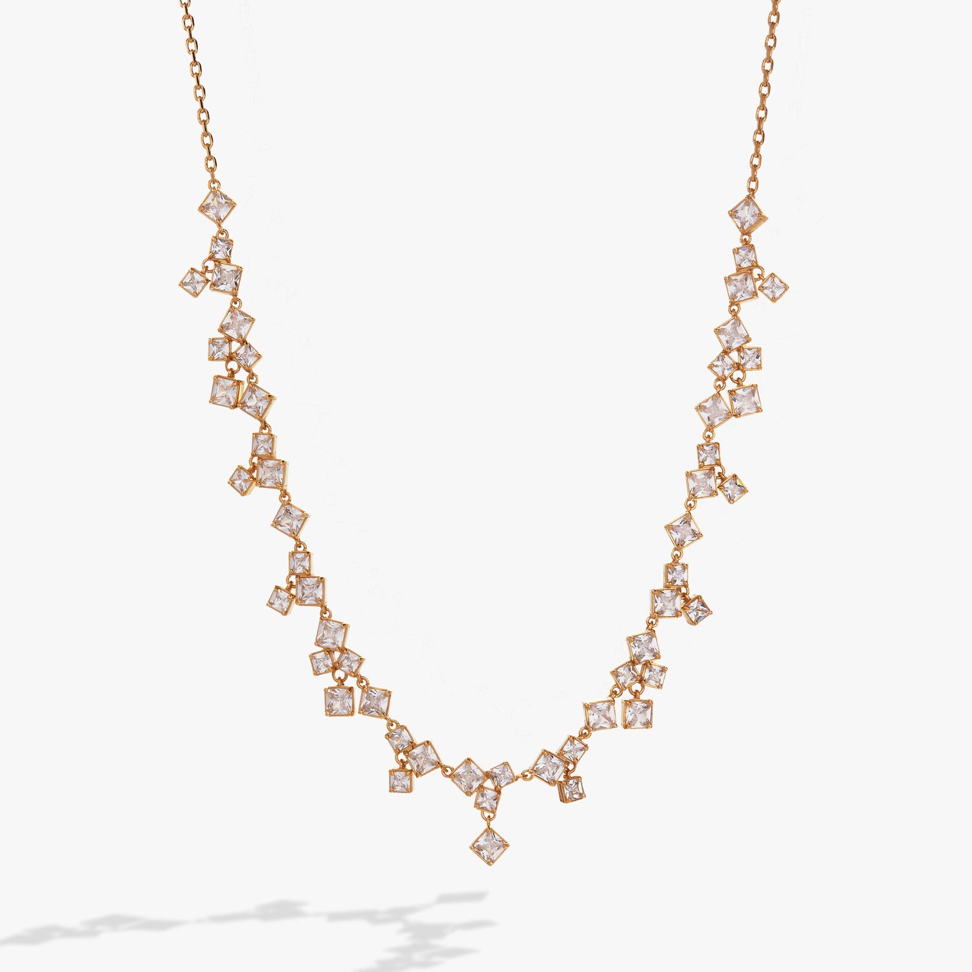 Crystal Chandelier Necklace Gold