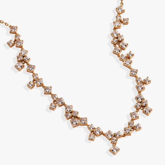 Crystal Chandelier Necklace Gold
