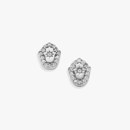 Hamsa Mini Stud Earrings Stainless Steel Silver