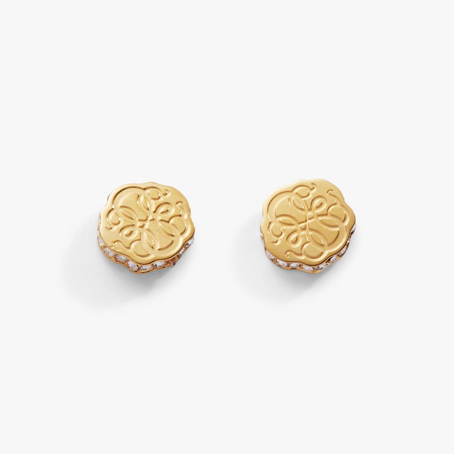 Path of Life Mini Stud Earrings Stainless Steel Gold