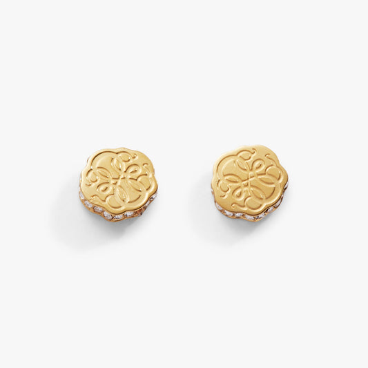 Path of Life Mini Stud Earrings Stainless Steel Gold