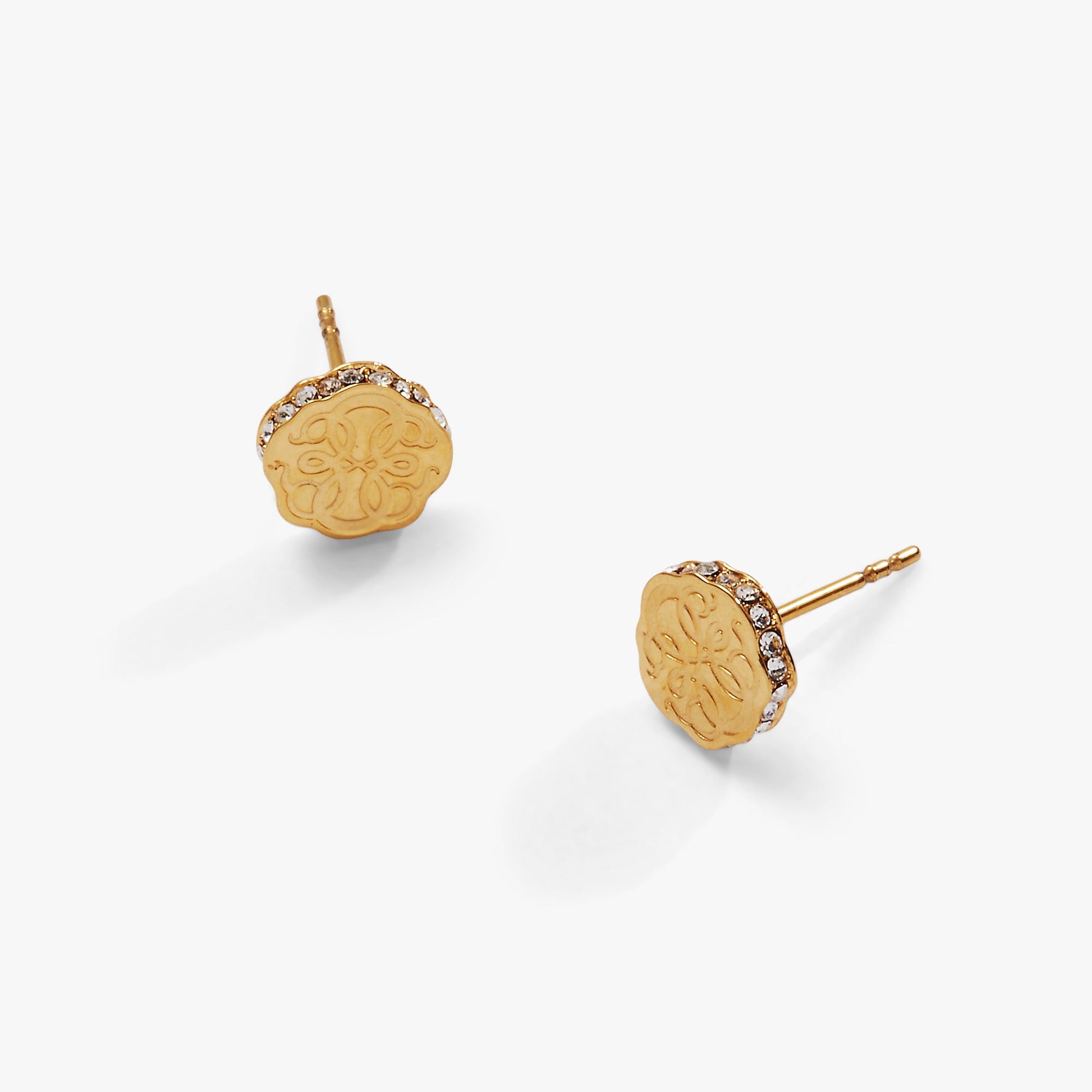 Path of Life Mini Stud Earrings Stainless Steel Gold
