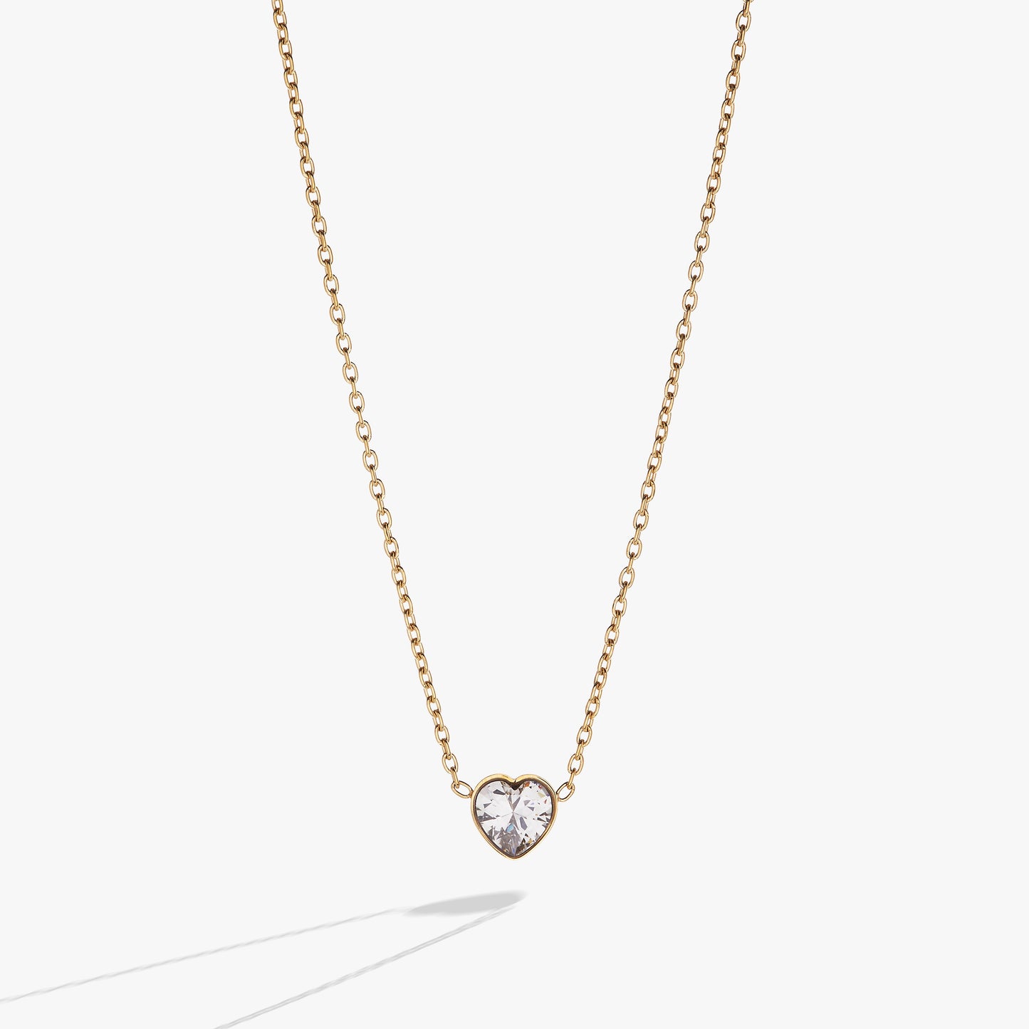 Crystal Heart Pendant Necklace – Romantic Special Occasion Jewelry Stainless Steel Silver