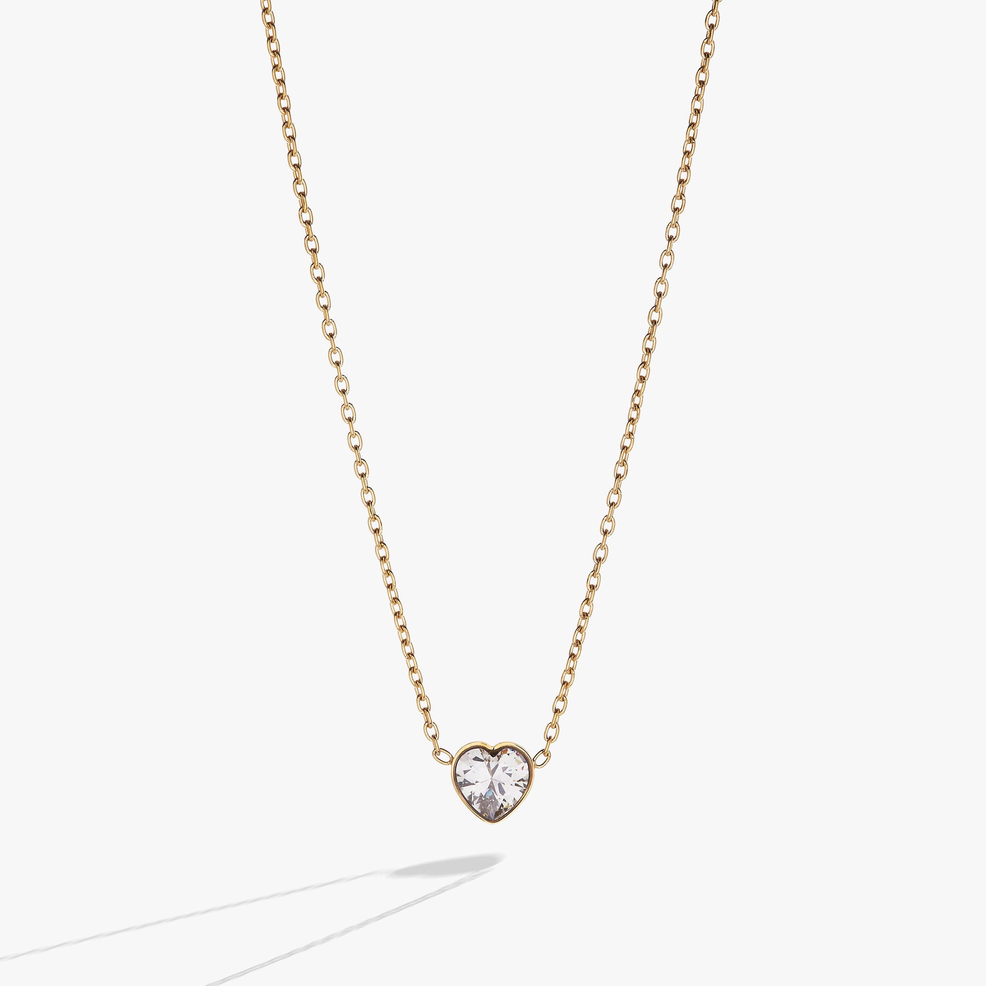 Crystal Heart Pendant Necklace – Romantic Special Occasion Jewelry Stainless Steel Silver